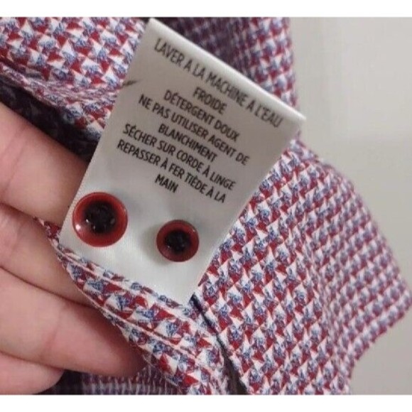 Robert Graham Red white Checked Long Sleeve Button Up shirt size Large - Picture 5 of 8